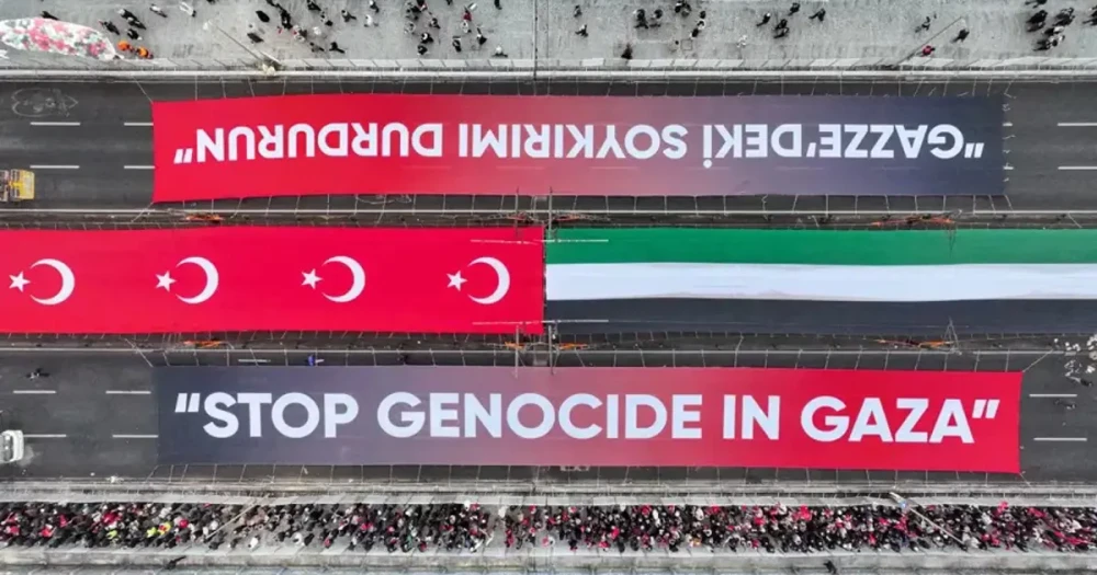 1 Ocak'ta Galata Köprüsü'nde Gazze İçin Büyük Yürüyüş