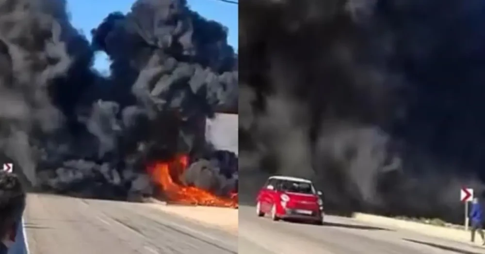 Mersin'de Lastikçide Çıkan Yangın Karayolunu Kilometrelerce Kilitledi