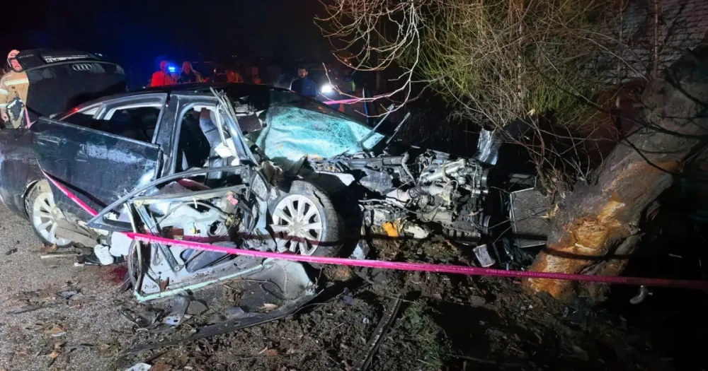 Kontrolden Çıkan Otomobil Ağaca Çarptı: 2 Kişi Hayatını Kaybetti, 2 Kişi Yaralandı