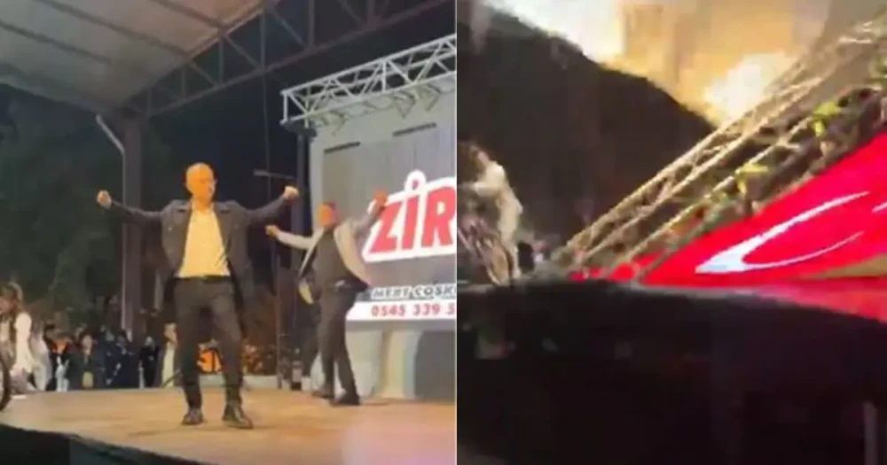 Aydın'da Fırtına Sahneyi Vurdu: LED Ekran Devrildi, Başkan ve Sunucu Kurtuldu