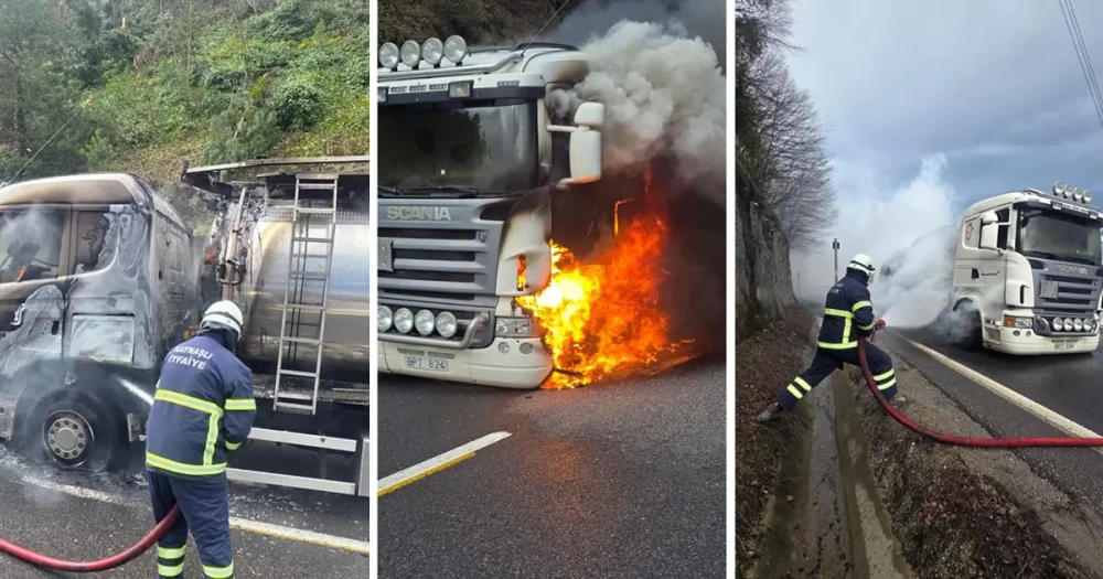 Bolu Dağı'nda Tanker Yangını: Ankara Yönü Trafiğe Kapandı