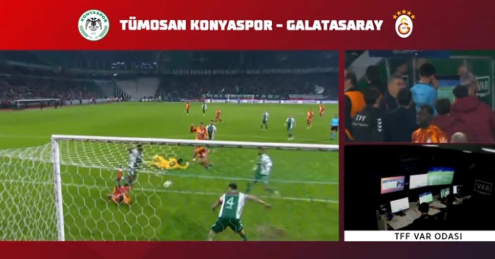 Konyaspor - Galatasaray Maçında Tartışmalı Golün VAR Kayıtları Ortaya Çıktı