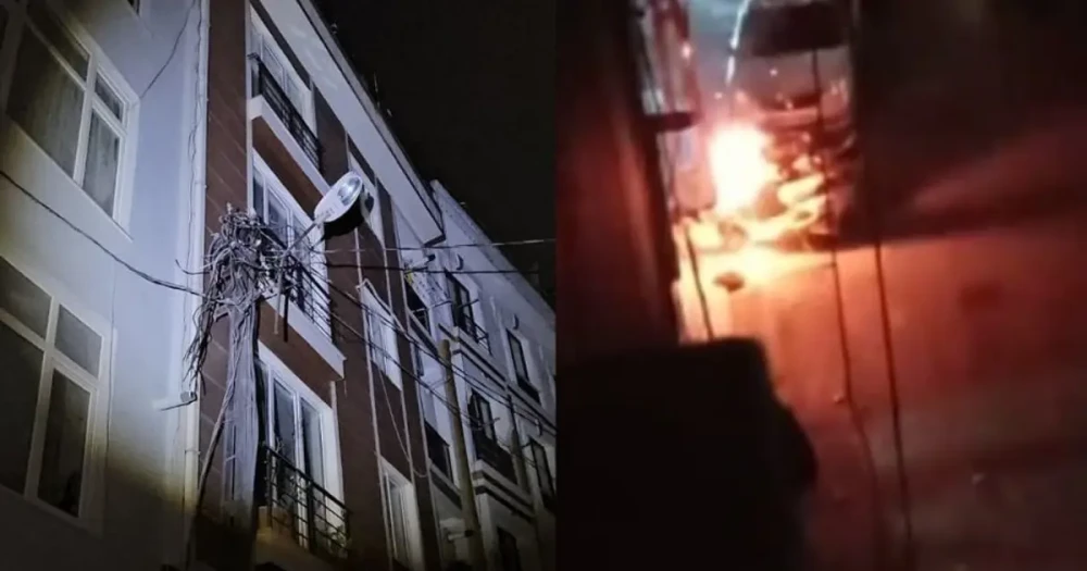 Şişli'de Elektrik Direği Alev Aldı, 3 Motosiklet Kül Oldu