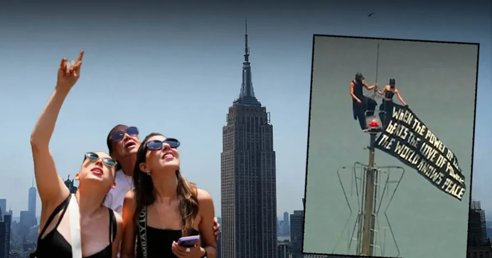 443 Metrede Eqlilik Teklifi: Empire State'in Tepesinde Pankartla Dünyaya Mesaj Verdiler