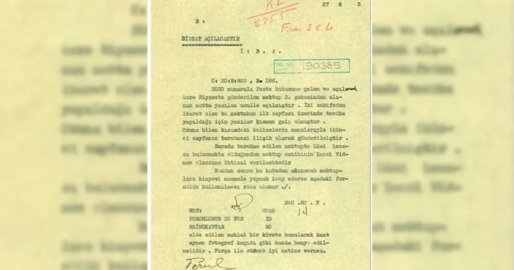 MİT Arşivinden Tarihi Keşif: 91 Yıl Önceki Gizli Mektup Açma Formülü Gün Yüzüne Çıktı